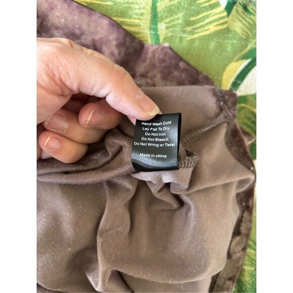 POL short sleeve v neck crushed velvet mauve t shirt size medium - Picture 4 of 11